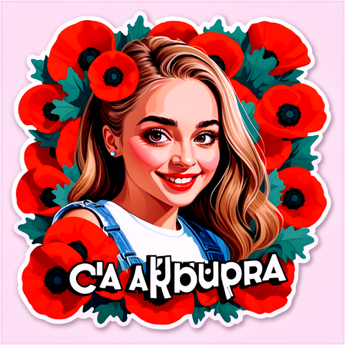 Blühende Portraits: Ein Pop-Art Sticker mit Mohnblumen