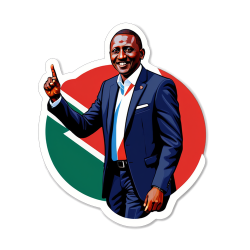 Fahari ya Kitaifa: Sticker ya Rais Ruto Inayoangaza na Rangi za Bendera ya Kenya!