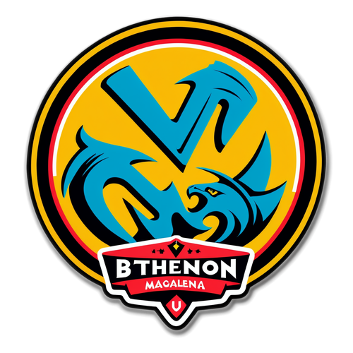 Diseño de un sticker con el logo del Torneo Betplay y la frase 'Llaneros vs Unión Magdalena'