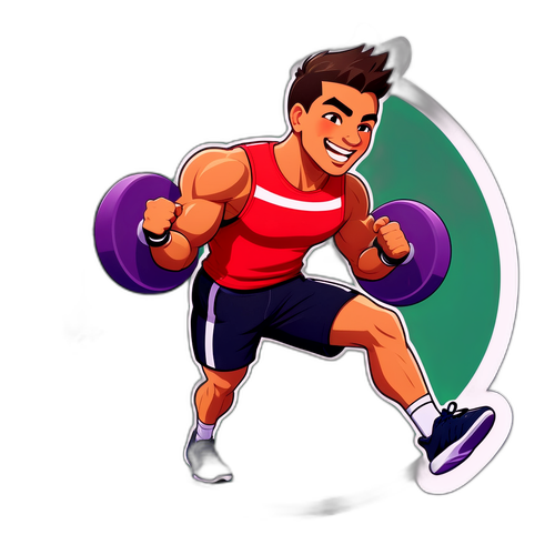 Kari Uotin urheiluteemainen tarra