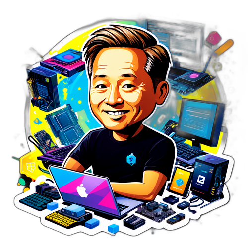 जेनसेन हुआंग का कारिकेचर