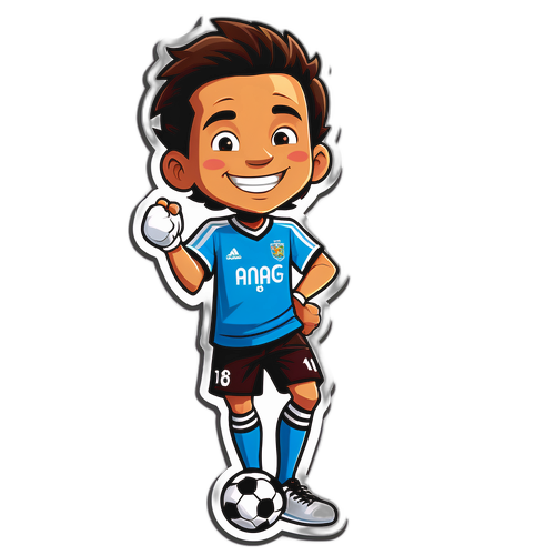 הילד החמוד בלבוש כדורגל