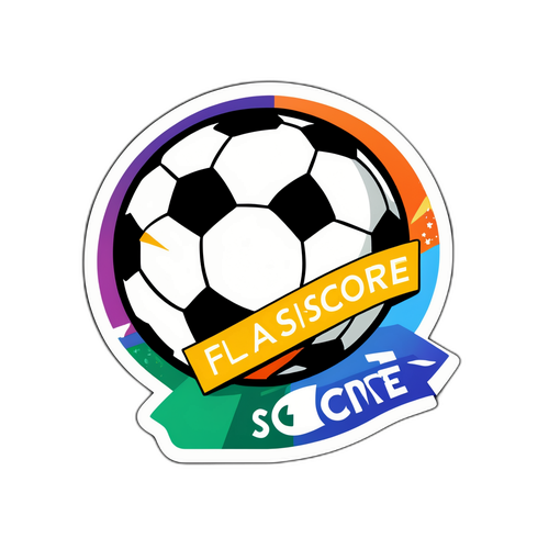Sporty klistremerke med Flashscore-logo