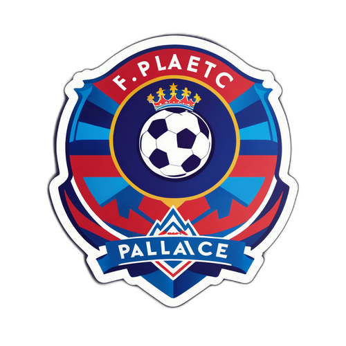Vibrant klistremerke av en fotball med Crystal Palace-emblem