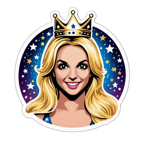 Glittering Britney Spears Crown Sticker