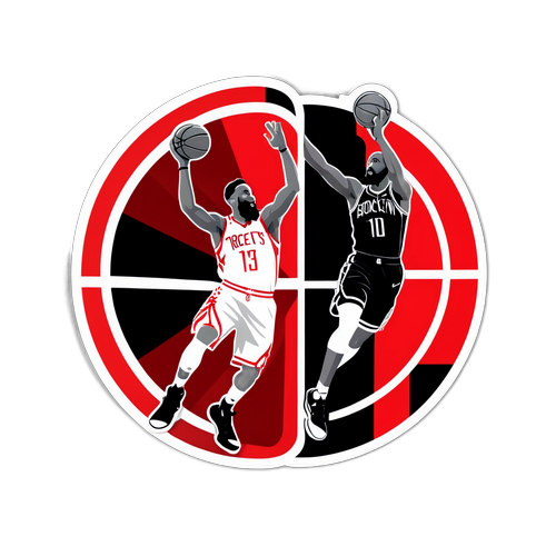 Sticker ng Basketball Court: Houston Rockets at Brooklyn Nets