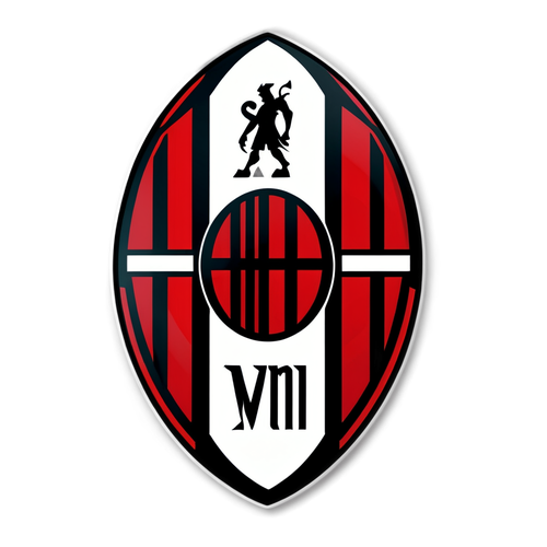 Sticker Menarik AC Milan: Logo Klasik di Latar Belakang Jalur Merah Hitam!