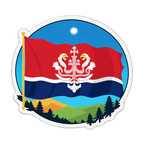 Georgiska flaggan med sceniska inslag