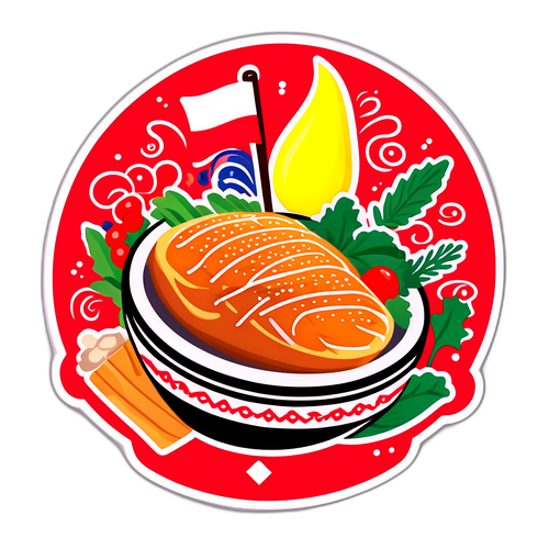 Sticker łączący szwajcarskie i norweskie festiwale