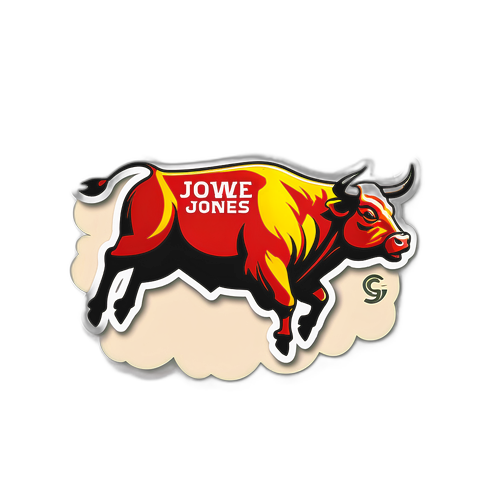 Sticker Motivasi Lembu Melompat di Indeks Dow Jones