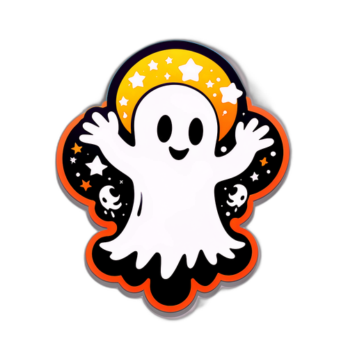 Autocollant Fantôme Heureux pour Snap