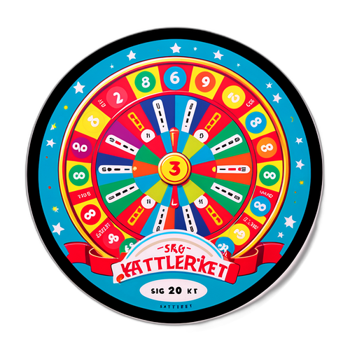 Interaktivt klistremerke med lotterihjul for 'Skattelotteriet'
