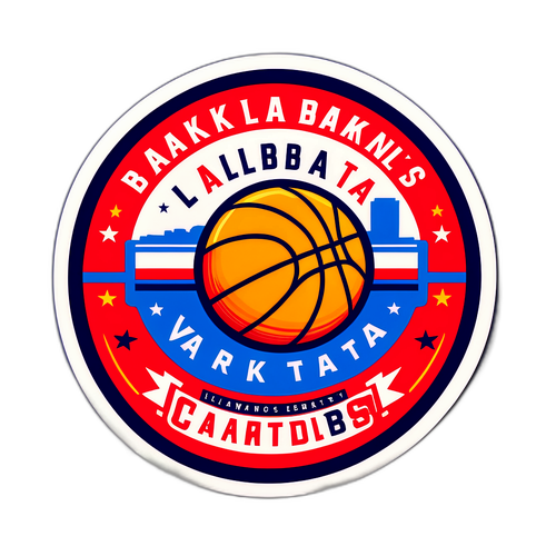 Stiker Bola Basket Gaya Vintage