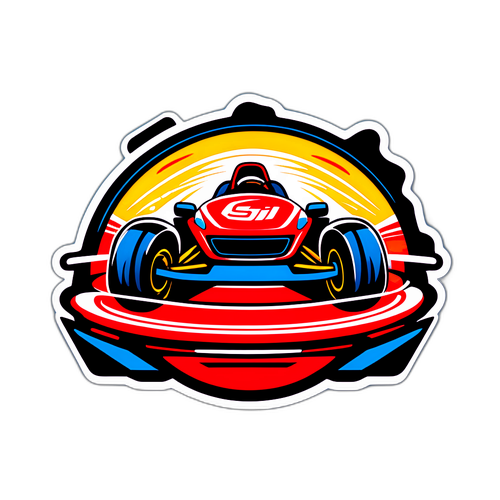 गति और मज़े के लिए गो-कार्ट स्टिकर