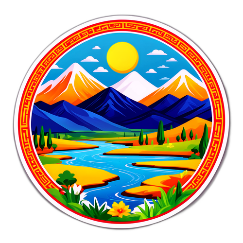新疆美丽风景的贴纸