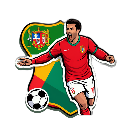 สติกเกอร์นักเตะโปรตุเกสที่ทำประตู