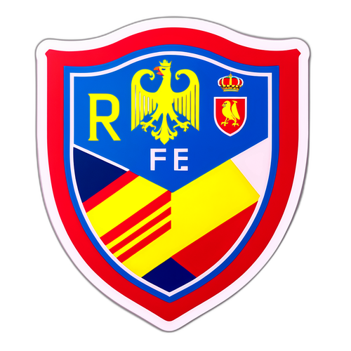 Stiker cu scutul fotbalului România FC