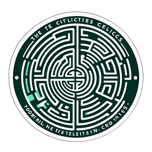 สติ๊กเกอร์สำหรับวันที่ทีมเซลติกส์แข่งกับคู่ต่อสู้ featuring กราฟิกสไตล์เขาวงกต