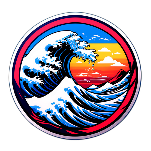 Tsunami-Warnung Aufkleberdesign