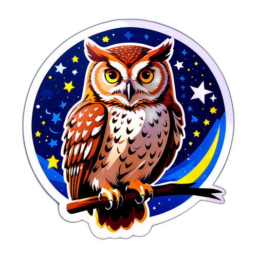 Sticker van de Grote Oehoe