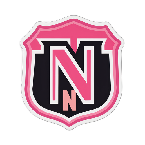 Sticker minimalist cu literele 'N' și 'I'