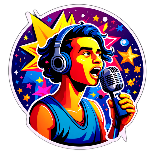 Монатик: Стилізоване зображення артиста з мікрофоном