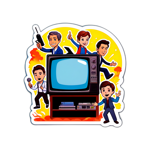 Sticker promujący program TVN