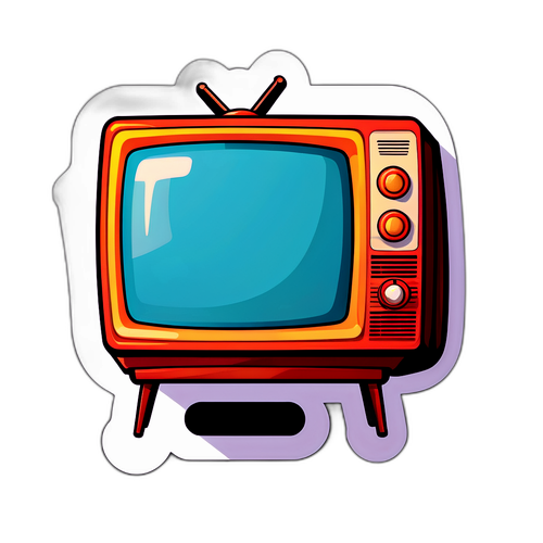 Beyaz TV Retro Sticker