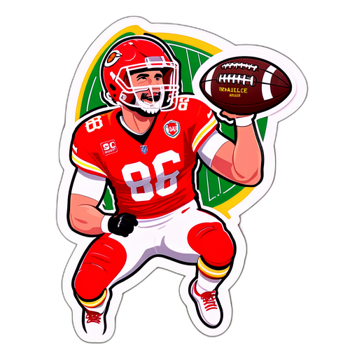 Travis Kelce Grinning Football Sticker