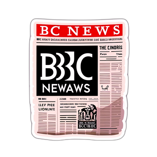 Elegant BBC News klistremerke med vintage avisdesign