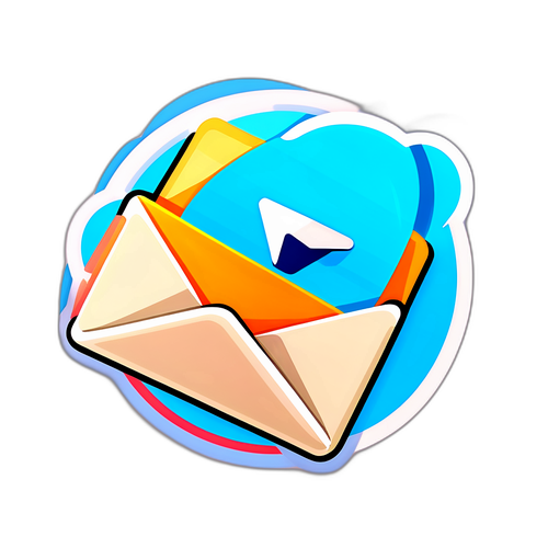 Наклейка с дизайном обновленной версии Telegram