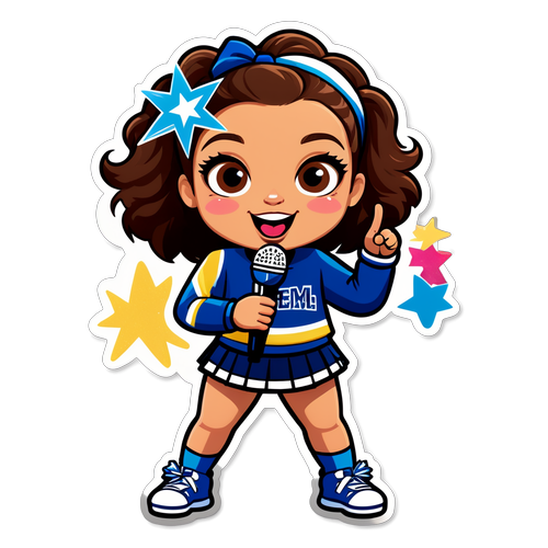 Design av klistremerke med cheerleader