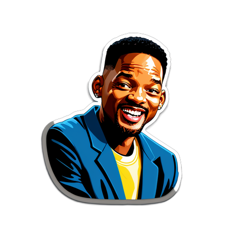 Sticker de Will Smith avec un sourire charismatique