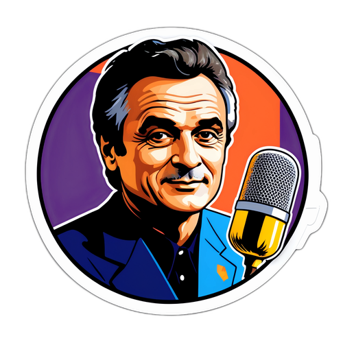 Adesivo in Stile Retro Ispirato a Massimo Ranieri