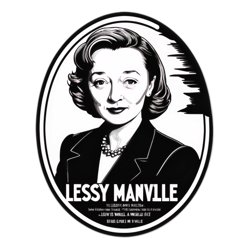 Vintage film noir sticker med Lesley Manville