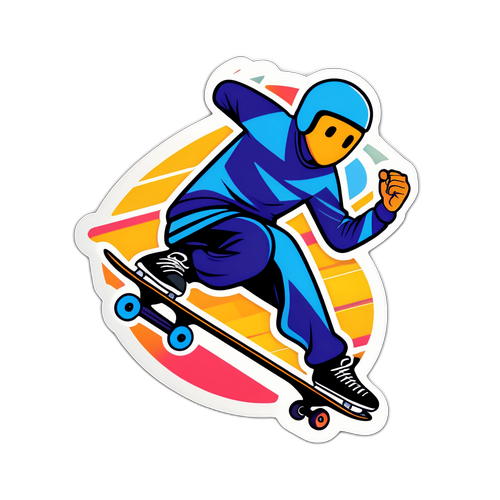 Abstracte Skater Sticker