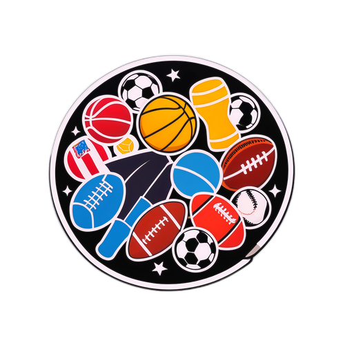 Dinamik Spor İkonları Sticker Tasarımı