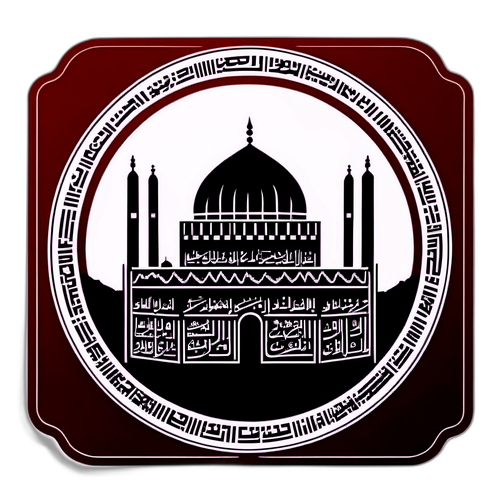 Spirituelle Darstellung von Mekka mit arabischer Kalligraphie