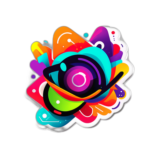 עיצוב אבסטרקטי צבעוני לסמל טכנולוגיה וצמיחה