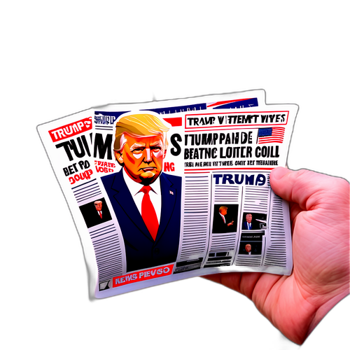 Смішний наліпка з Трампом перед Білим домом