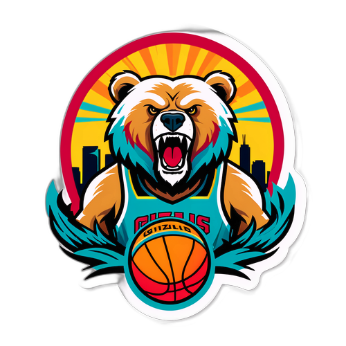 Sticker ng Grizzlies at Vice Colors