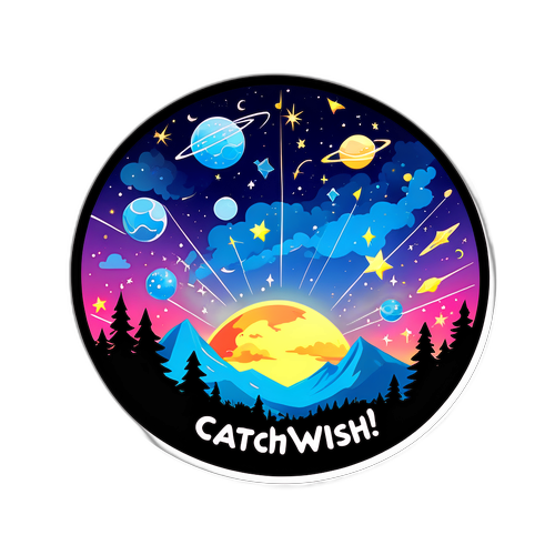 Sticker cu cerul nocturn Perseide 2025