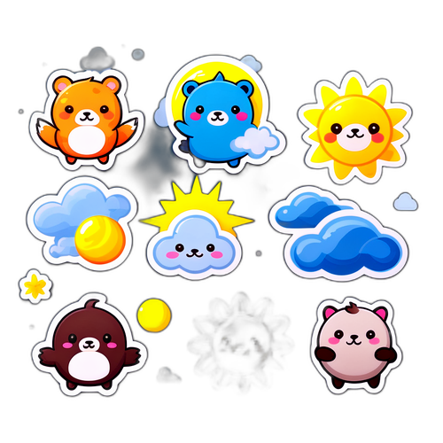 Roztomilá zvířátka ve počasí