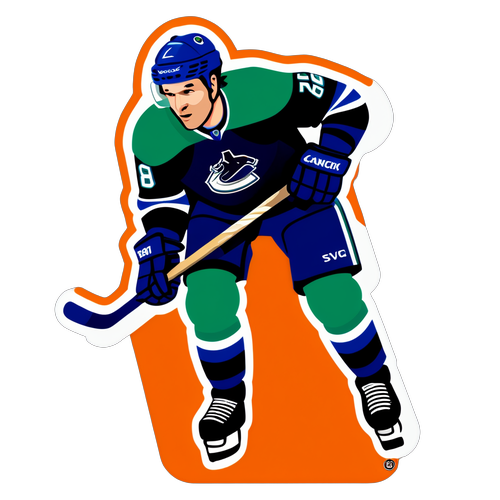 Illustration d'un joueur des Canucks en action