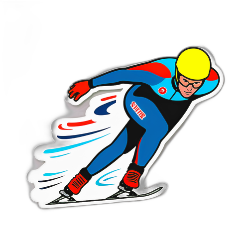 冬季体育滑冰动作贴纸