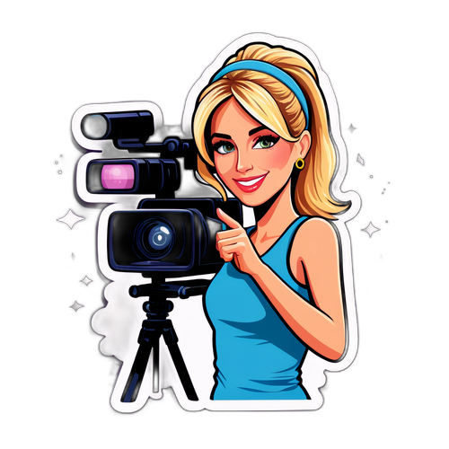 Adesivo giocoso di Alessia Marcuzzi in fase di ripresa