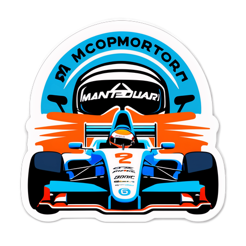 Motorsport Sticker met Slogan en Raceauto