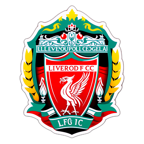 A Liverpool FC címer, felejthetetlen gól pillanatokkal körülvéve