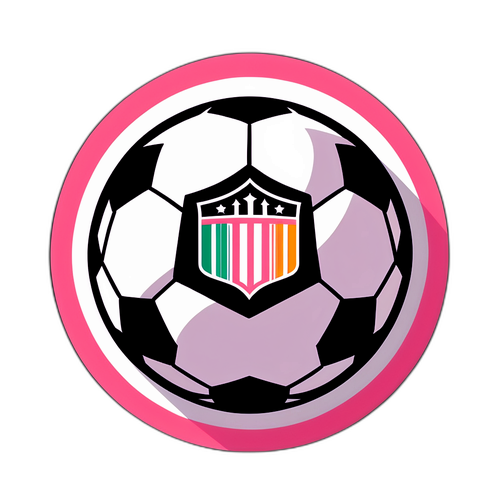 Autocollant Inter Miami avec Ballon de Football Stylisé