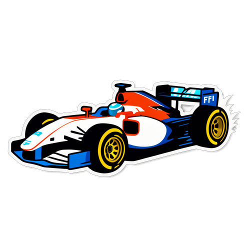 A Száguldás Ünnepe: Az F1 Autó Dinamizmusát Megörökítő Modern Sticker!